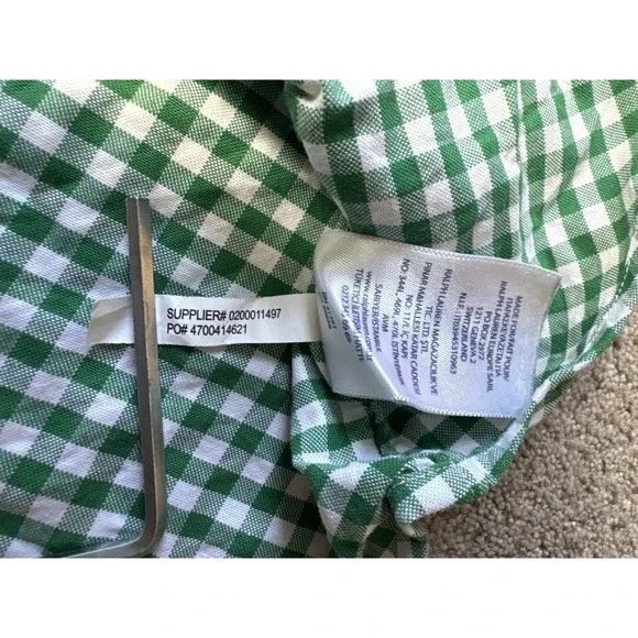 Polo Ralph Lauren Men's Large Slim Fit Stretch Oxford Button Down Shirt Gingham - Picture 6 of 9